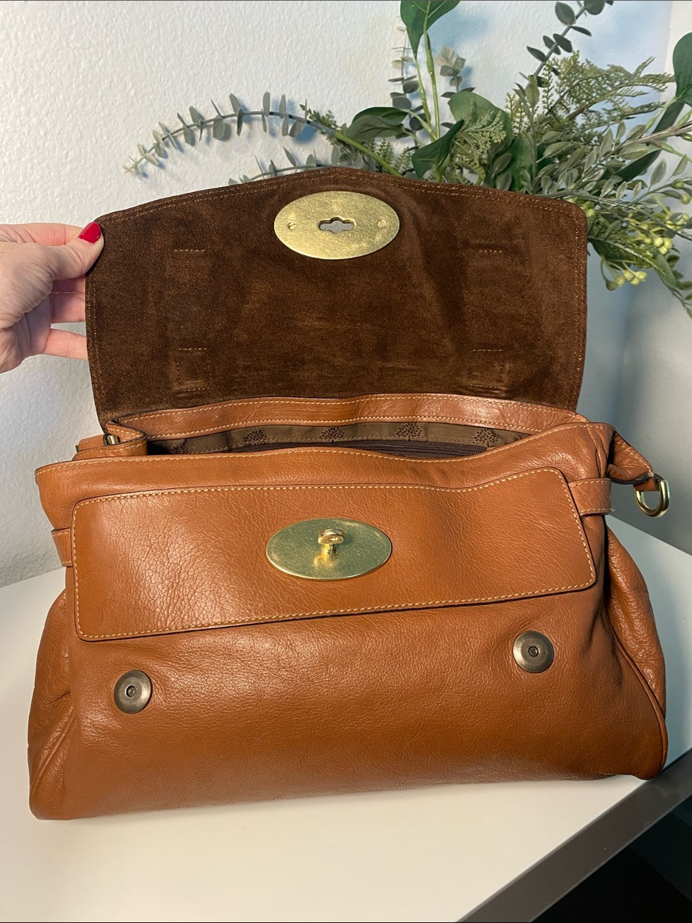 MULBERRY Alexa Leather Satchel In Oak - Picture 4 of 17